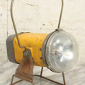 Lot 010 - Vintage Justrite No. 2198 Battery Powered Flashlight With Yellow Metal Body, Justrite Manufacturing Co., Chicago, Illinois, 11" H