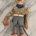Lot 054 - Vintage Howdy Doody Marionette Puppet Ventriloquist Dummy With Composition Head, Hands, And Feet, Tangled Strings, Doll 17" H