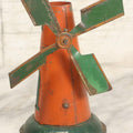 Lot 057 - Vintage Weeden No. 80 Steam Engine Windmill Toy With Orange And Green Paint, Incomplete, 6-1/2" H