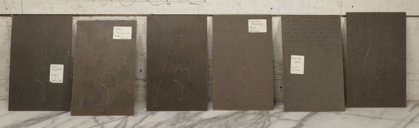 Lot 089 - Grouping Of Six Vintage Boarded Studio Portrait Photographs Of Exeter Fraternity Classmates Of Arthur T. Howard, Each Inscribed, Cunningham Exeter New Hampshire
