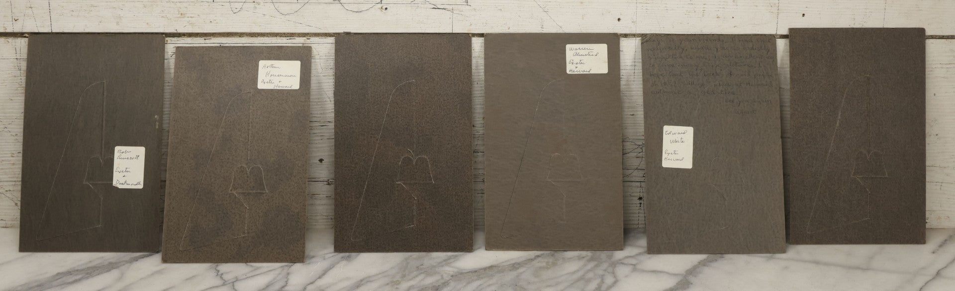 Lot 089 - Grouping Of Six Vintage Boarded Studio Portrait Photographs Of Exeter Fraternity Classmates Of Arthur T. Howard, Each Inscribed, Cunningham Exeter New Hampshire