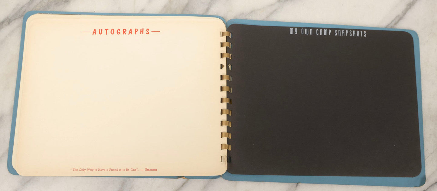 Lot 090 - Pair Of Vintage Camp Ramah Memory Books From Conover Wisconsin 1954 And 1956, Filled Out By Camper Jerome Weinstein, Mobile Photo Service Chicago