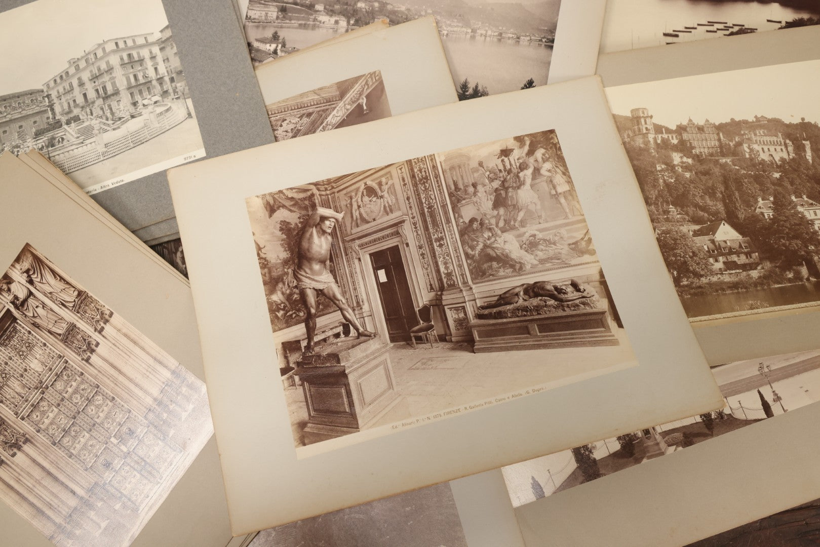 Lot 091 - Grouping Of 29 Antique Boarded Photographs Of Italian And German Architecture, Sculpture, Landscapes, And Cityscapes, Including Works By Giov. Crupi