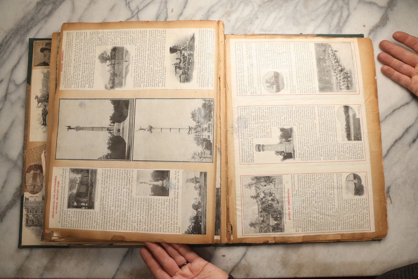 Lot 095 - Antique Washington D.C., Hudson River, Montreal, Asheville, And Maine Travel Scrapbook With Pressed Botanical Specimens, Circa  1898-1905, Note Binding Split, Pages Detached And Brittle