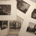 Lot 114 - Grouping Of Eight Antique Loose-Leaf Engraved Book Plates, Including Biblical Scenes Including The Exodus And The Fall Of Babel, Literary Scenes, And More