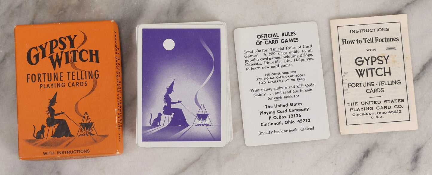 Lot 023 - Vintage Gypsy Witch Fortune Telling Playing Cards, Two Complete Packs, United States Playing Card Company, Cincinnati, Ohio