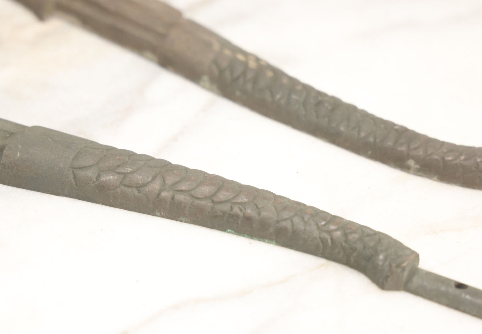 Lot 029 - Pair Of Antique Cast Metal Architectural Ornaments Depicting Eagles With Detailed Feather Work And Mounting Brackets