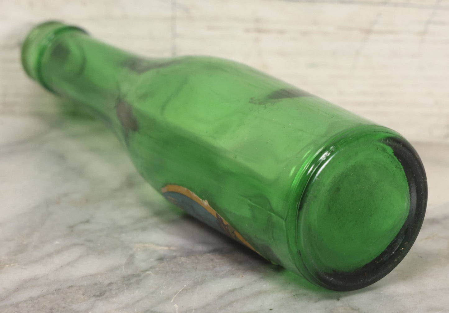Lot 045 - Vintage Norwitch Pale Dry Ginger Ale Green Glass Soda Bottle With Witch Label, Protective Union, Worcester, Massachusetts, Early 20th Century