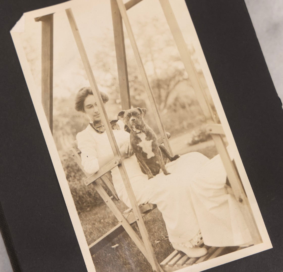 Lot 067 - Early 20th Century Snapshot Photo Album With 150+ Photographs, Connecticut And New England Travel, Horses, Dogs, And Coastal Scenes, Circa 1910–1920