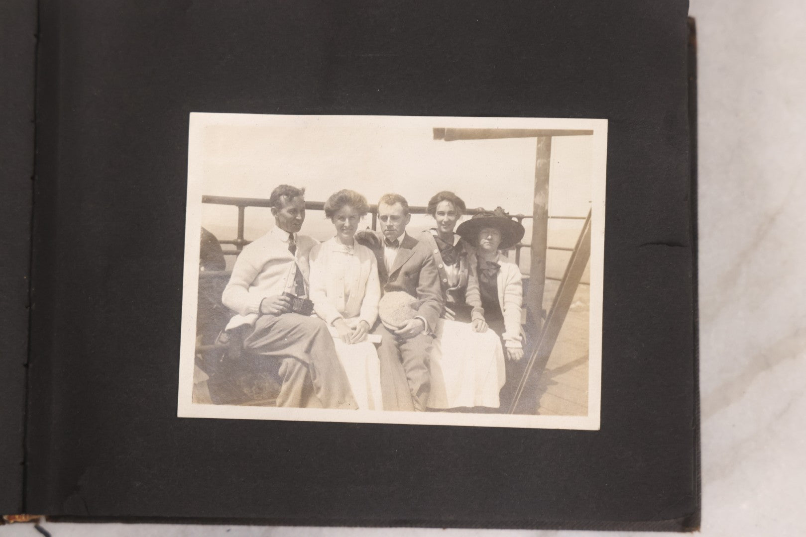 Lot 067 - Early 20th Century Snapshot Photo Album With 150+ Photographs, Connecticut And New England Travel, Horses, Dogs, And Coastal Scenes, Circa 1910–1920