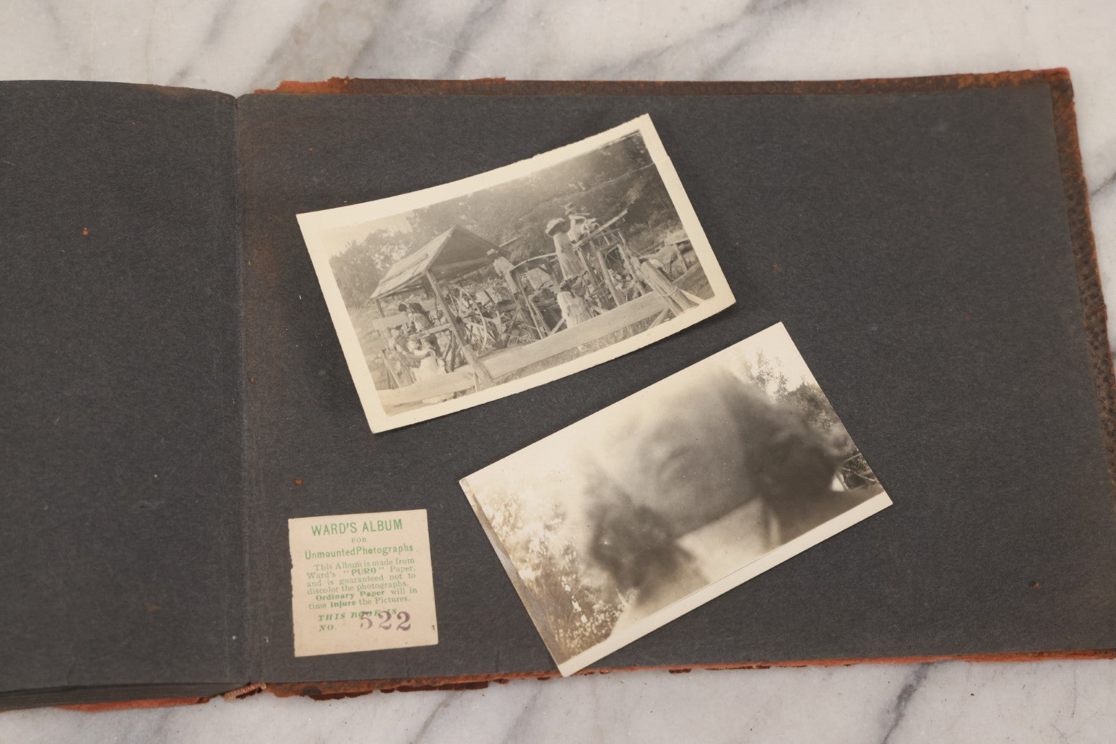 Lot 068 - Antique "Ward's Album For Unmounted Photographs" With 50+ Images Circa 1895-1910 Depicting Camping Trip With Campsite, Tent, Equipment, Lakes, Mountains, Canoes, Bicycle, Camera, And Piglets