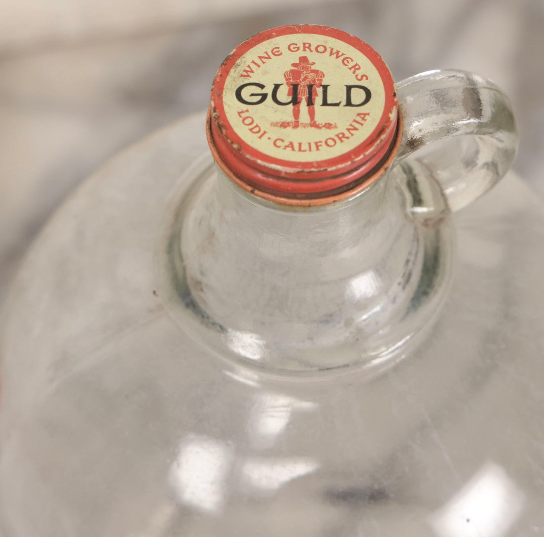 Lot 089 - Pair Of Vintage Clear Glass Jugs With Later-Applied Red “Formaldehyde” Paper Labels From Florida Hardware Co.