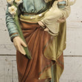 Lot 102 - Vintage Chalkware Saint Joseph With The Child Jesus Figural Religious Sculpture, 26" H