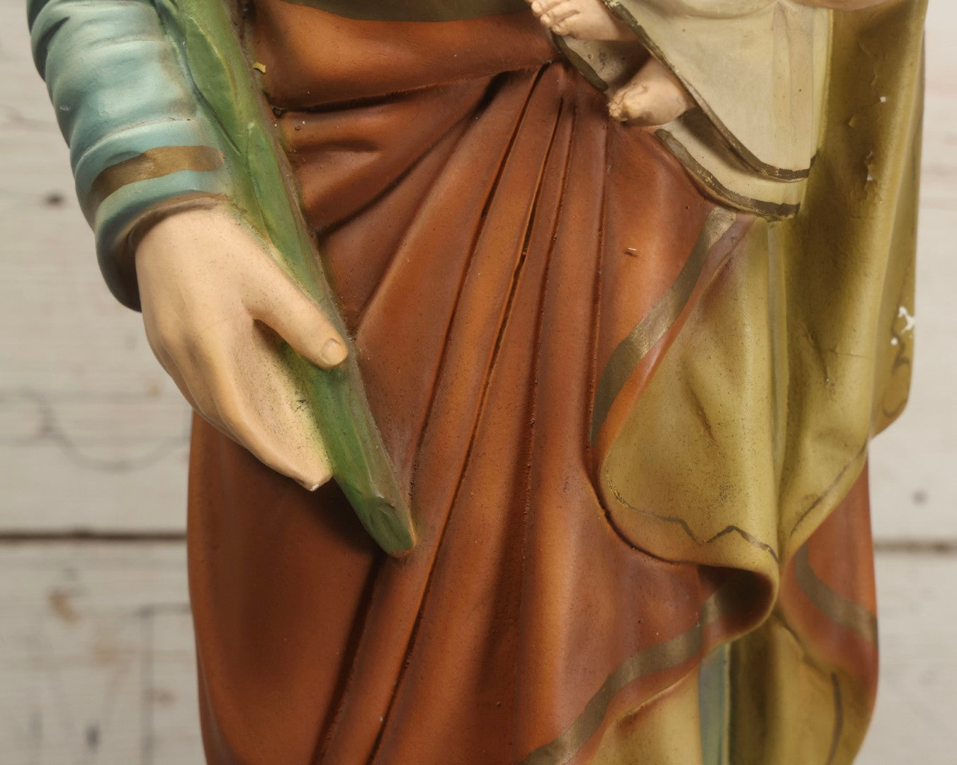 Lot 102 - Vintage Chalkware Saint Joseph With The Child Jesus Figural Religious Sculpture