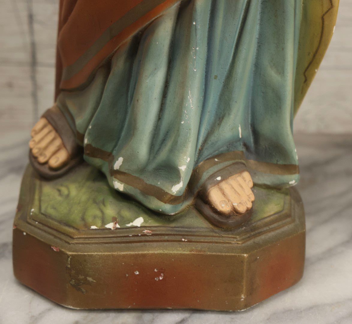 Lot 102 - Vintage Chalkware Saint Joseph With The Child Jesus Figural Religious Sculpture