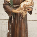 Lot 103 - Vintage Chalkware Saint Anthony With The Child Jesus Figural Religious Sculpture, 21-1/2" H