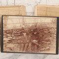 Lot 159 - Trio Of Antique Late 19th Century Boarded Outdoor Photographs Of Men Seated Along Rock Wall Including Duplicate Boudoir Cabinet Cards