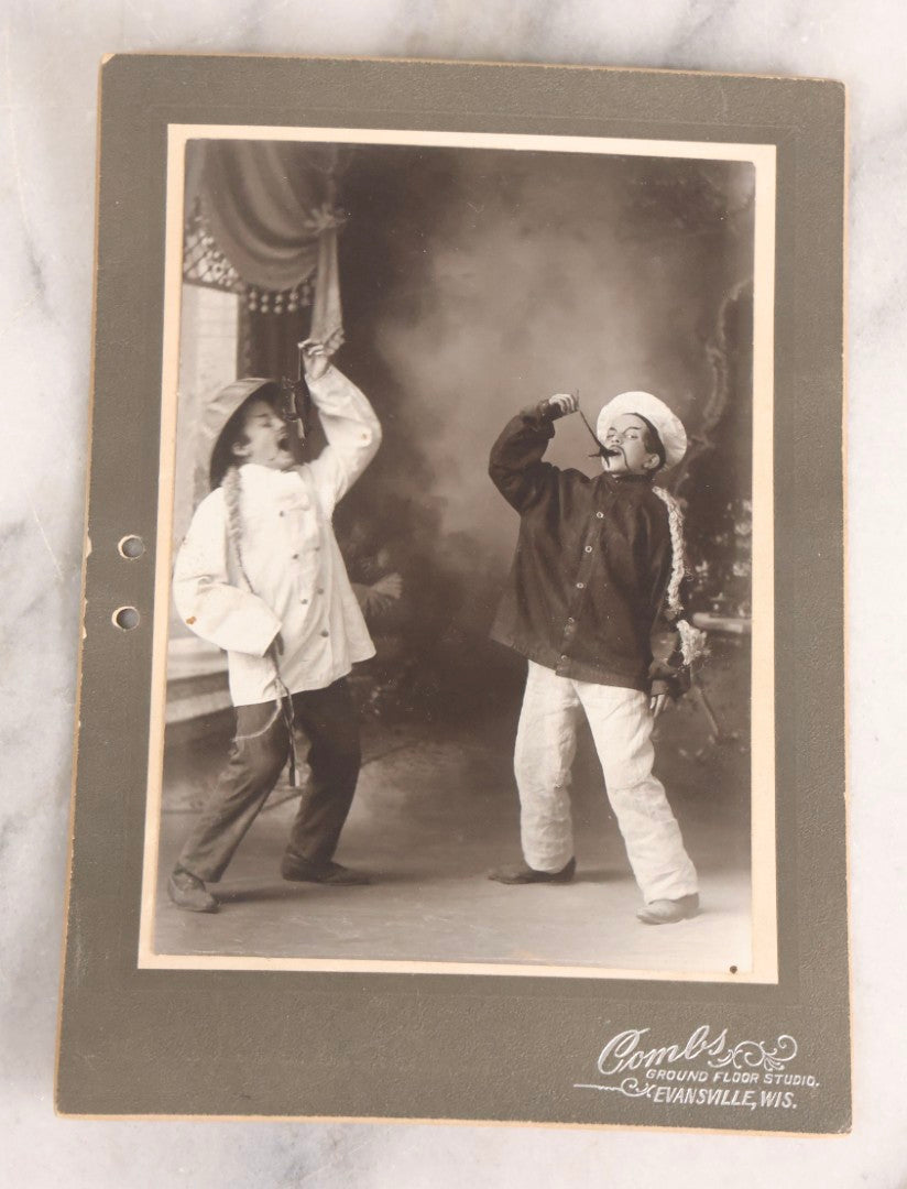 Lot 164 - Grouping Of Five Antique Boarded Studio Photographs Of Children In Book Carnival Costumes, Photographed By Combs, Evansville, Wisconsin