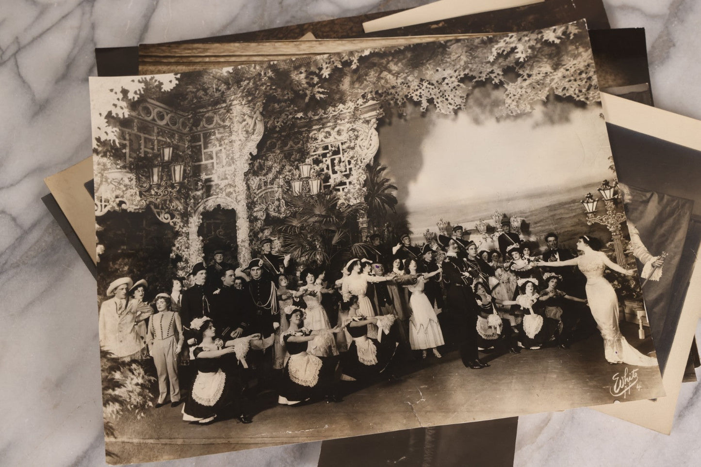 Lot 165 - Grouping Of 33 Antique Unmounted Theater And Costume Photographs Featuring Stage Sets, Period Dress, And Dramatic Characters