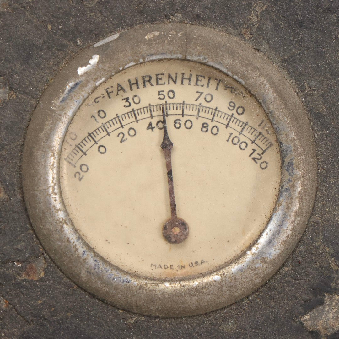 Lot 199 - Antique "Tudor Mailtainer" Metal Mailbox With Thermometer, Manufactured By P.N. Co., Fulton, Illinois, Early 20th Century