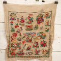 Lot 214 - Antique 19th Century Embroidery Sampler Dated “1880” With Figural, Animal, And Folkloric Motifs, Including Devil And Fox, Unframed, 21-1/2" x 24"