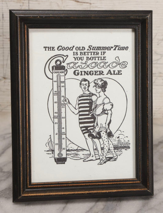 Lot 244 - Vintage Cascade Ginger Ale Advertising Print, “The Good Old Summer Time,” In Modern Frame