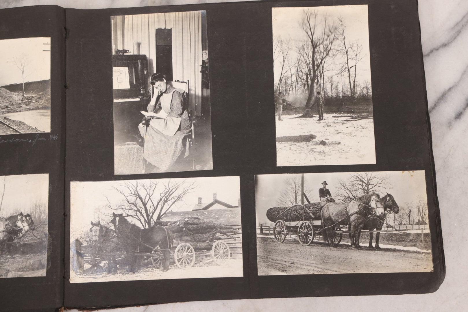 Lot 006 - Important Antique Snapshot Photo Album With 500+ Photographs Depicting American Life Leading Up To World War I, Ohio State University 1913, Great Flood Of 1913, Camp Taliaferro Flight Training, And European Service 1918