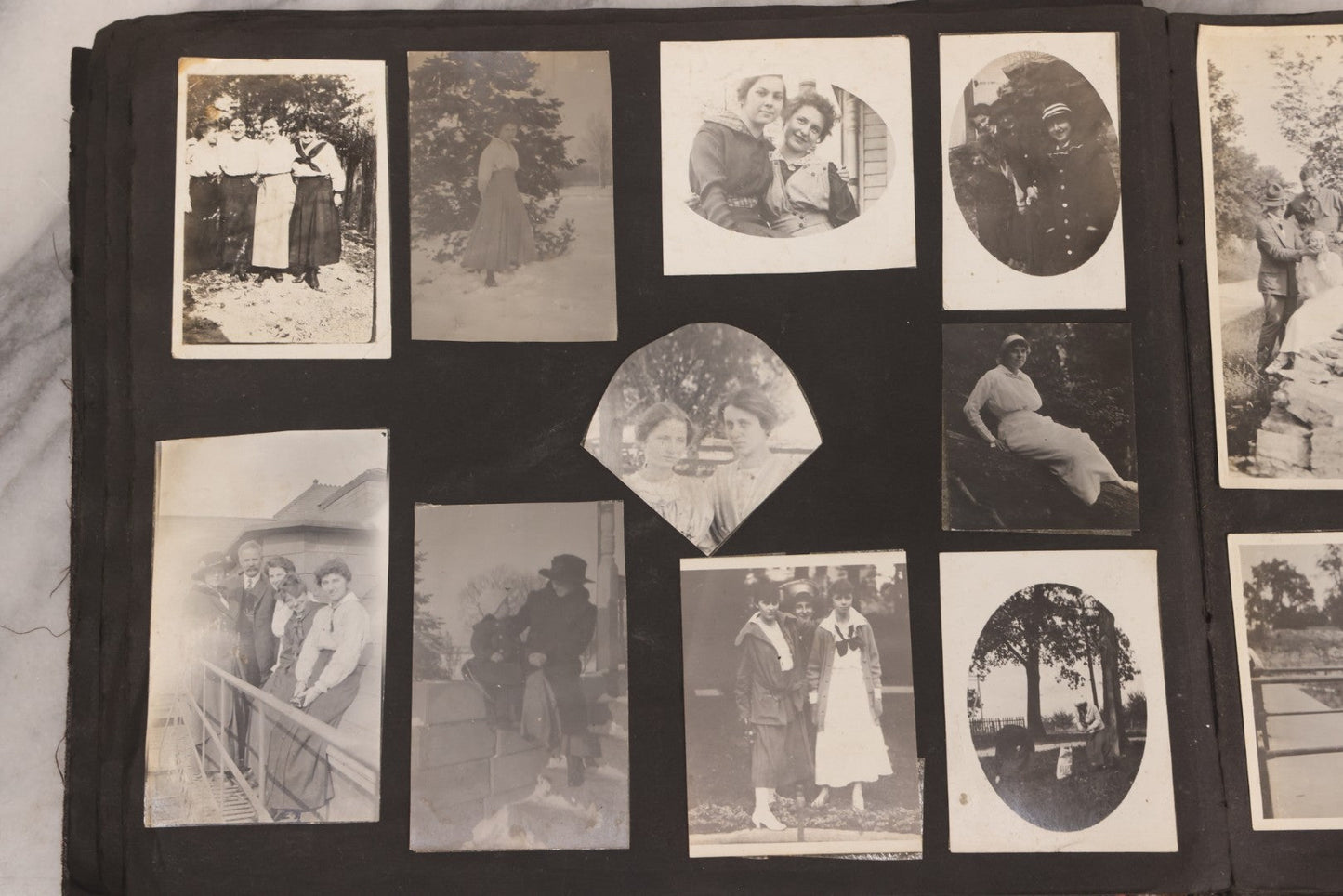Lot 006 - Important Antique Snapshot Photo Album With 500+ Photographs Depicting American Life Leading Up To World War I, Ohio State University 1913, Great Flood Of 1913, Camp Taliaferro Flight Training, And European Service 1918