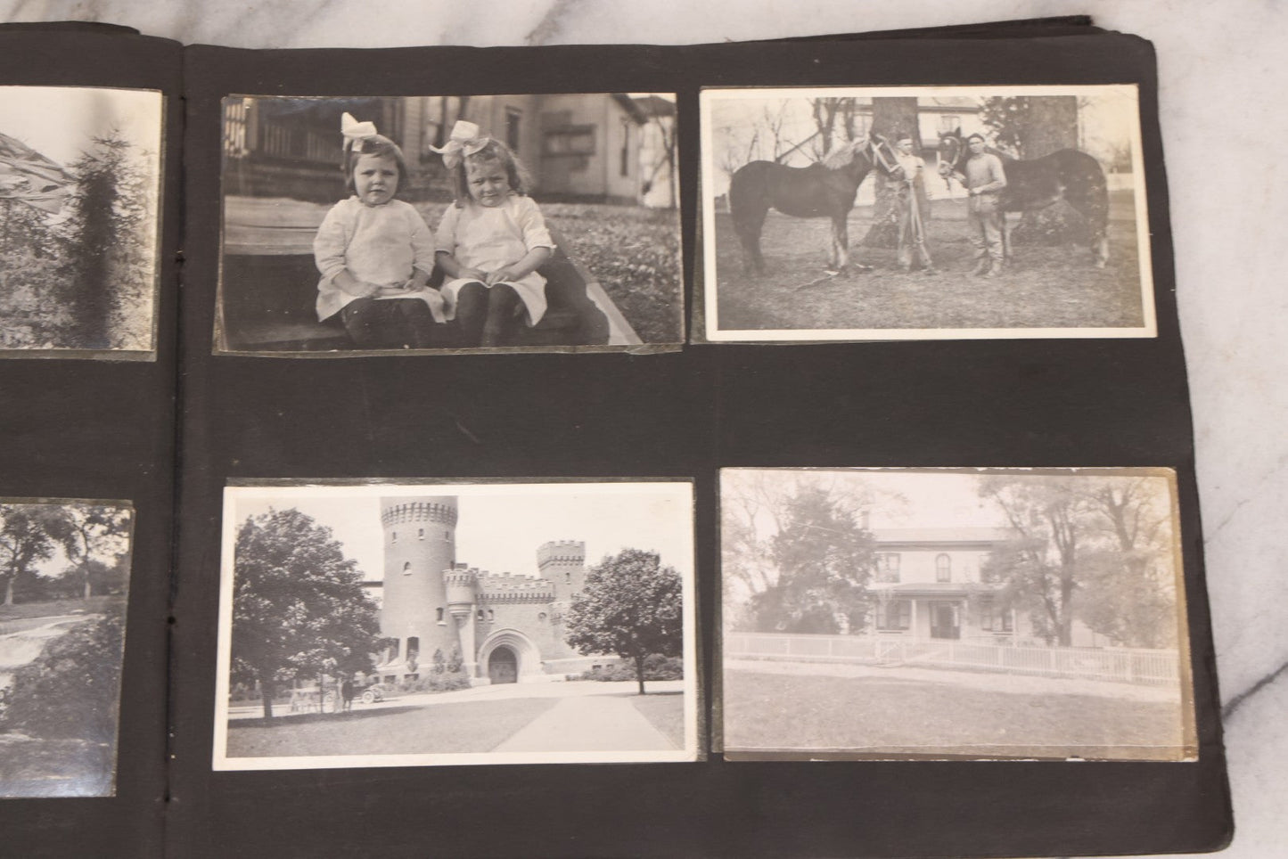 Lot 006 - Important Antique Snapshot Photo Album With 500+ Photographs Depicting American Life Leading Up To World War I, Ohio State University 1913, Great Flood Of 1913, Camp Taliaferro Flight Training, And European Service 1918