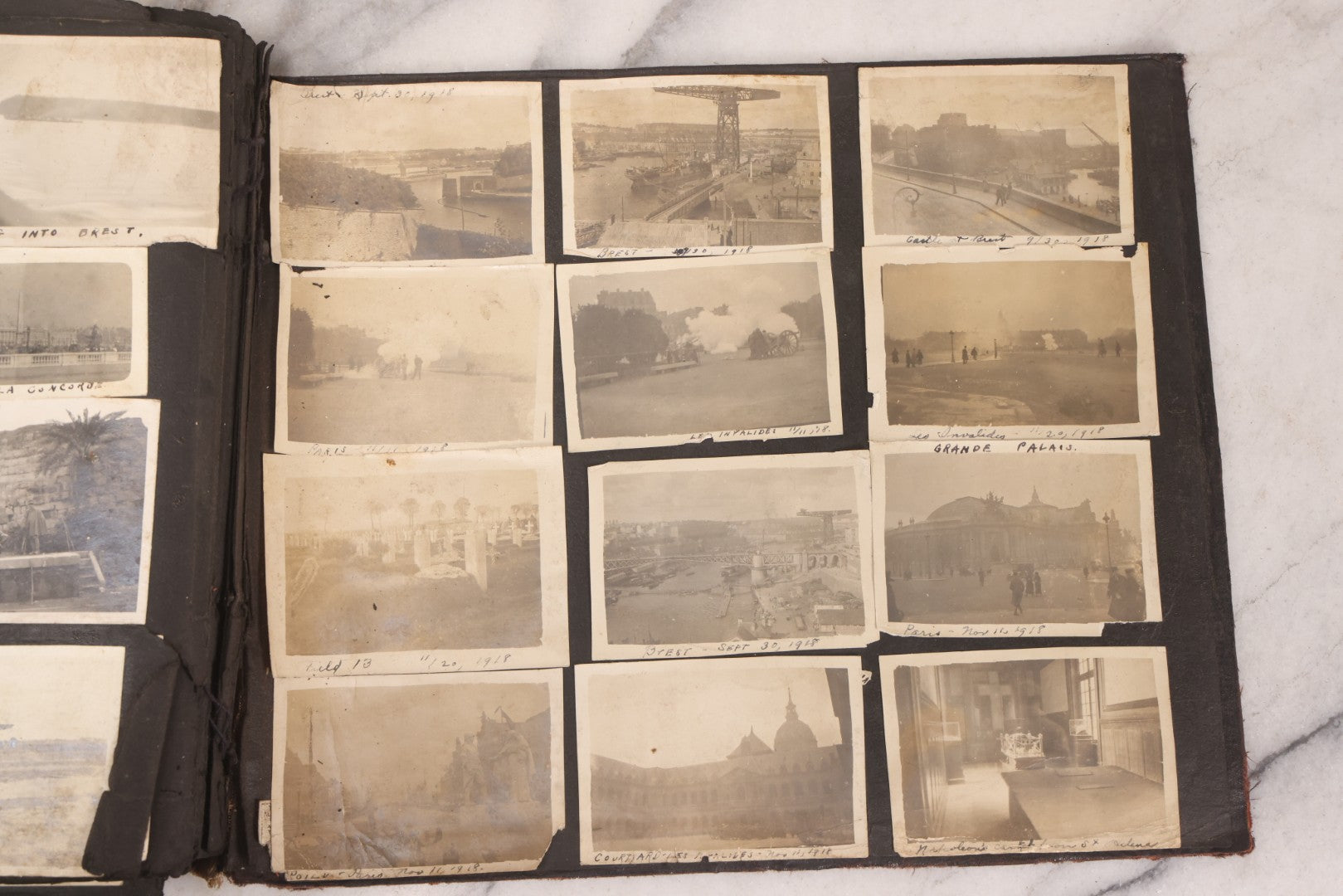 Lot 006 - Important Antique Snapshot Photo Album With 500+ Photographs Depicting American Life Leading Up To World War I, Ohio State University 1913, Great Flood Of 1913, Camp Taliaferro Flight Training, And European Service 1918