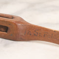 Lot 030 - Vintage Carved Folk Art Letter Opener With Captive Balls "In St. Pete, Fla 1933-4" And "With Old Nick," Pyrography Decoration Including Iron Cross, Pelican, Alligator, And Clover, 6-3/8" L