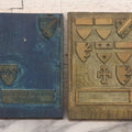 Lot 077 - Grouping Of Four Antique Hand Cut Wooden Printing Blocks For Four Color Armorial Bearings Design, Bingham Family Coat Of Arms, 5" x 7-1/2" Each