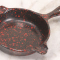 Lot 080 - Vintage Cast Iron Enameled Ashtray With Red Spatter Decoration By Wagner, 6-1/4" L