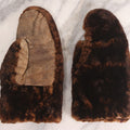 Lot 102 - Pair Of Antique Leather And Fur Mittens