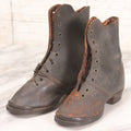 Lot 103 - Pair Of Antique Children's Leather Lace-Up Boots, Both Left Feet, Different Sizes, Circa 1890s-1920s