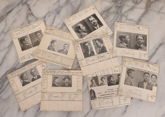 Lot 122 - Grouping Of Nine Antique Police Mugshot Photo Prints Including Walter Brooks, Howard L. Miller, Walter N. Aldridge, Chas A. Moran Alias Chappie Moran, Clarence Sheftall, James E. Kelly, Harry B. Hampton, John O'Connor, Daniel Callahan