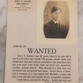 Lot 132 - Antique Wanted Poster With Photograph For Harry H. Hensley, Felony Warrant, Office Of Geo. T. Davis, Sheriff Of Stanislaus County, Modesto, California, July 24, 1915