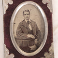 Lot 140 - Antique Tintype Photograph Of Young Man In Velvet And Metal Frame, 3-1/4" x 4-1/2"