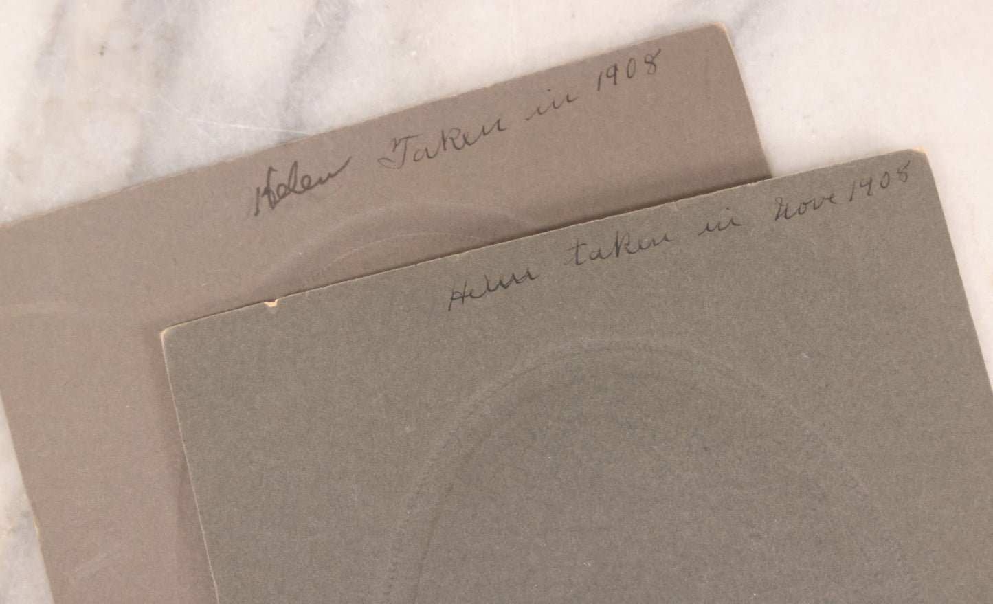 Lot 146 - Pair Of Vintage Board Mounted Photographs Of Child With Teddy Bear, Identified As Helen, November 1908, Belfer's Art Studio