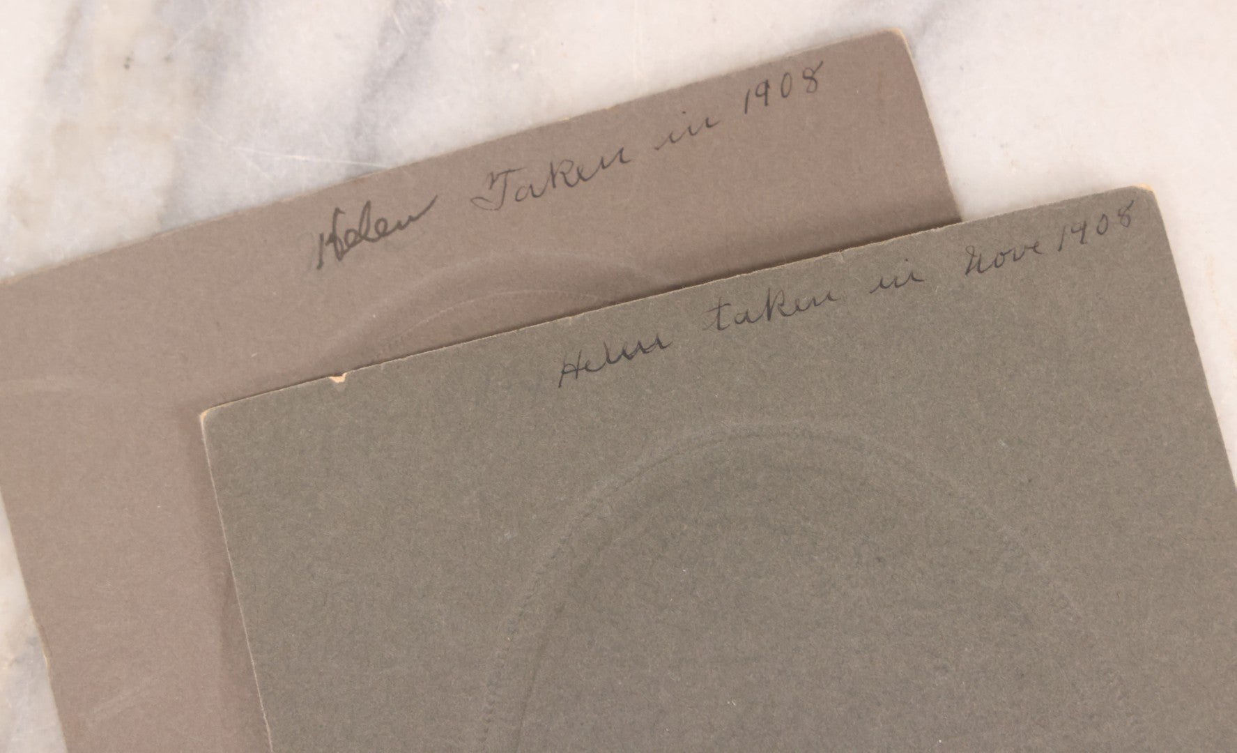 Lot 146 - Pair Of Vintage Board Mounted Photographs Of Child With Teddy Bear, Identified As Helen, November 1908, Belfer's Art Studio
