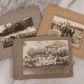 Lot 176 - Trio Of Antique Boarded Photographs Including Dairy Cattle, Horse Racing Scene, And Large Outdoor Group Portrait, Circa Early 1900s