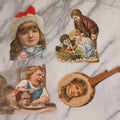 Lot 189 - Grouping Of Four Large Size Antique Chromolithograph Die Cut Advertisements Including Hood's Sarsaparilla, 1889, D. McCarthy & Co., Syracuse, New York In Banjo Form, And Two 1880s The Great Atlantic And Pacific Tea Co.