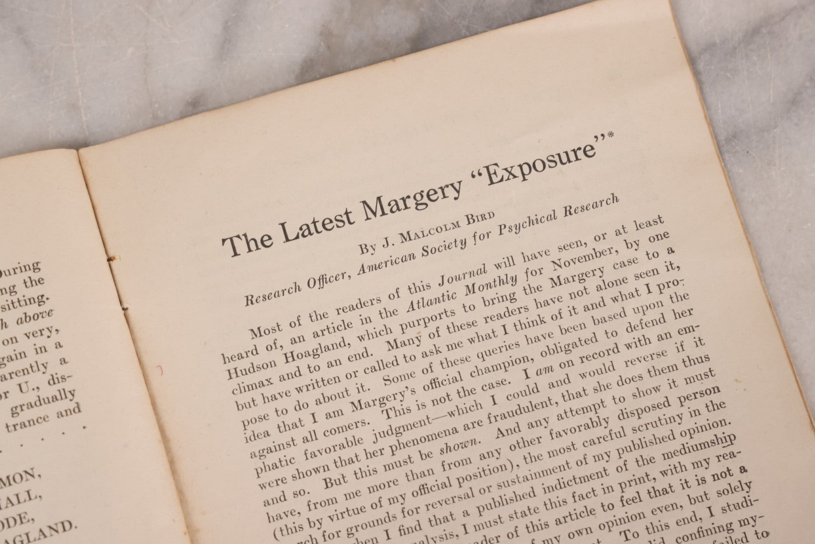Lot 198 - Vintage "Margery Harvard Veritas A Study In Psychics" Book By Mark W. Richardson, Charles S. Hill, Alfred W. Martin, S. Ralph Harlow, Others, Published By Blanchard Printing Co., Boston, 1925, Signed By Charles S. Hill