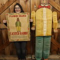 Lot 002 - Vintage Life-Size "Manikin Shaped Easter Rabbit" Honeycomb Paper Anthropomorphic Peter Rabbit Easter Bunny Decoration With Original Box Cover, 79" Height