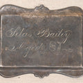 Lot 004 - Antique Engraved Metal Casket Plaque For Silas Bailey, Aged 87, Circa Late 19th Century