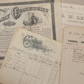 Lot 008 - Grouping Of Antique Funeral Ephemera Including Calvary Cemetery Certificate And Bill For Burial Of James McKenna, 1900, And Bills From Francis M. Wilson, Funeral Director, And E.W. Lewis, Undertaker, For Funeral Expenses Of James Mitchell, 1896
