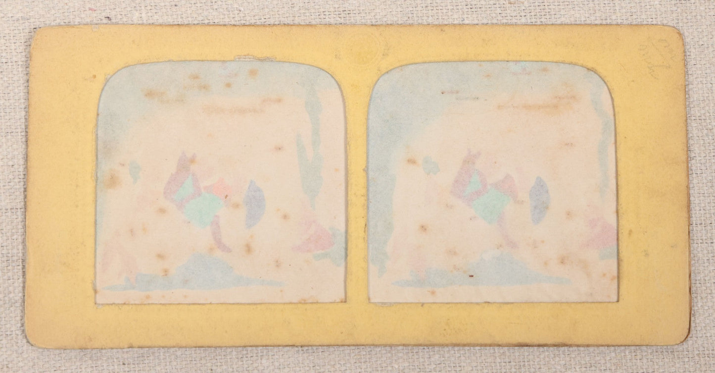 Lot 011 - Antique Hand-Colored French Diablerie Tissue Stereoview Card, "Le Chateau Du Diable" ("The Castle Of The Devil"), Devil With Women And Skeleton Figures, B.K. Photographie, Paris, France
