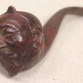 Lot 012 - Vintage Hand-Carved Figural Devil Head Briar Pipe By Weber, Stamped "Imported Briar," With Stem, 6" Length
