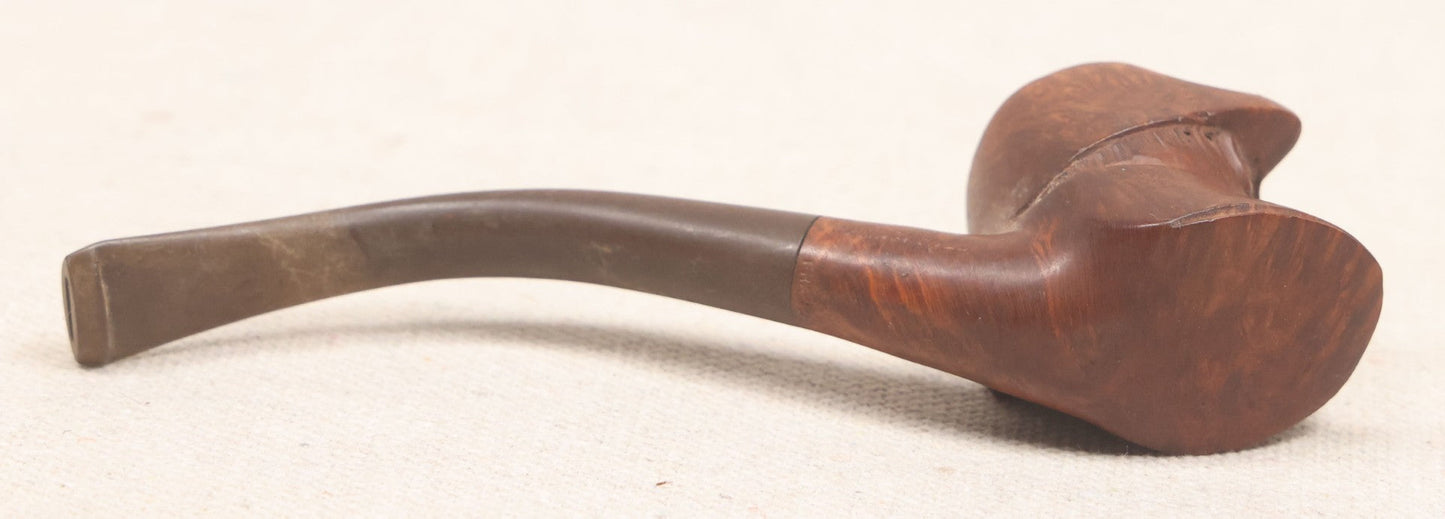 Lot 013 - Vintage Hand-Carved Figural Napoleon Head Briar Pipe, Marked "France," With Stem