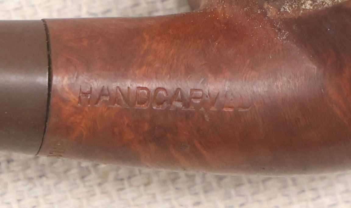 Lot 013 - Vintage Hand-Carved Figural Napoleon Head Briar Pipe, Marked "France," With Stem